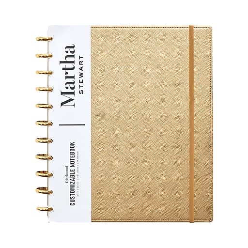 Martha Stewart Gold Faux-Leather Letter Discbound Notebook