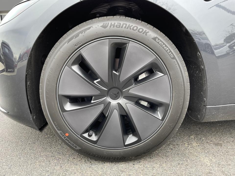 a wheel on a Tesla model 3