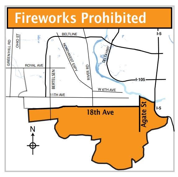 The city of Eugene is banning the use and sale of fireworks in south Eugene for 2021 and 2022.