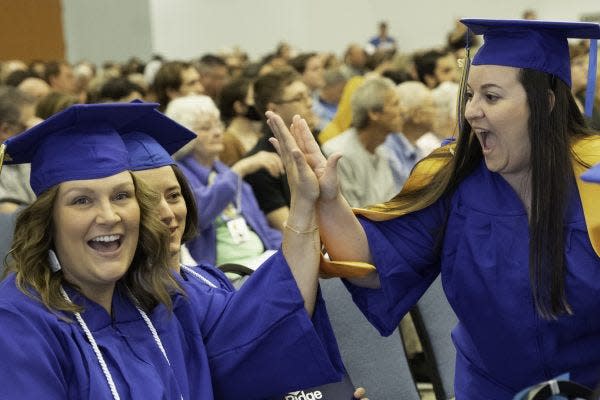 Blue Ridge graduates celebrate at their May 14, 2022, commencement ceremony.