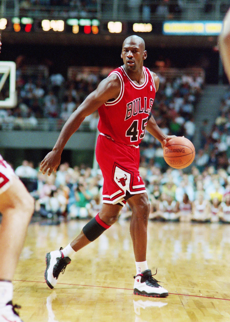 Chicago Bulls Michael Jordan in a NBA game against the Miami Heat, 1996. - Credit: Tom DiPace via AP