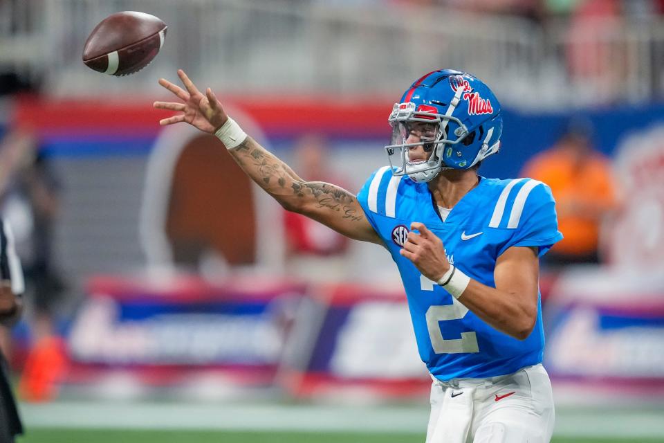 Matt Corral threw for 381 yards and 1 TD in Ole Miss' win over Louisville.