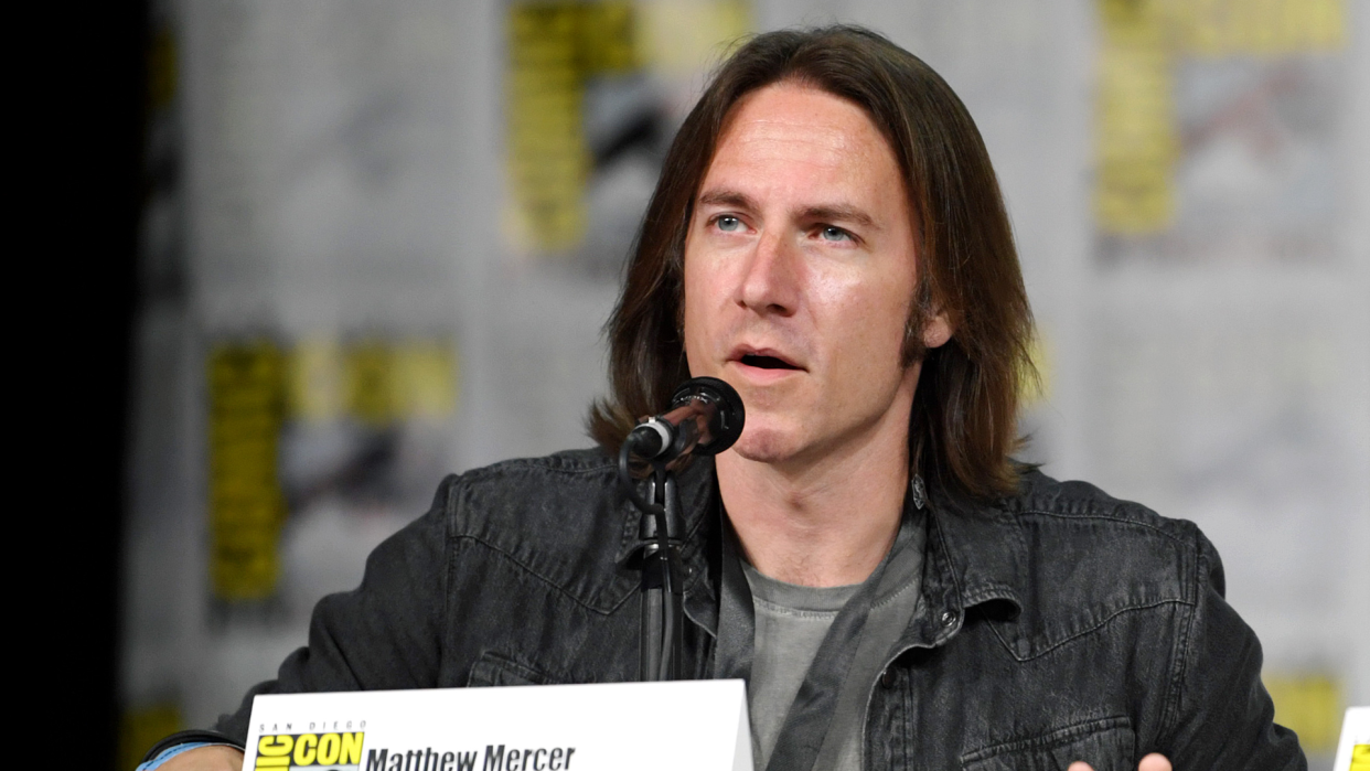  Matthew Mercer, DM of acclaimed D&D show Critical Role, speaking at Comic Con. 