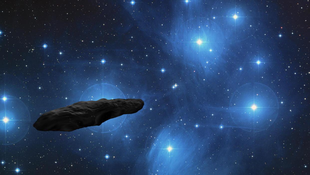 Interstellar asteroid Oumuamua and Pleiades star cluster