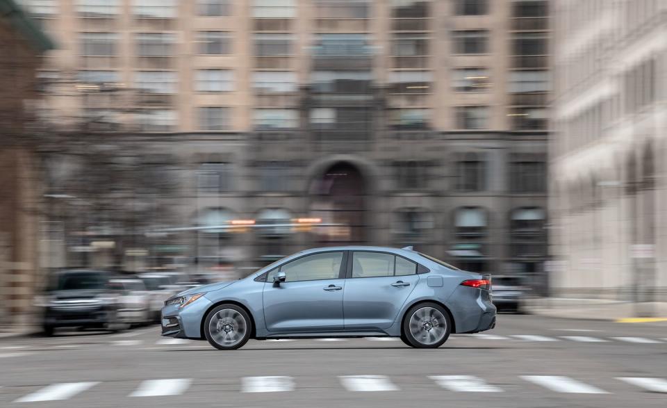 <p>We found the sedan to be a bit more comfortable and settled than the Corolla hatchback, which is pitched as sportier and has a shorter wheelbase.</p>
