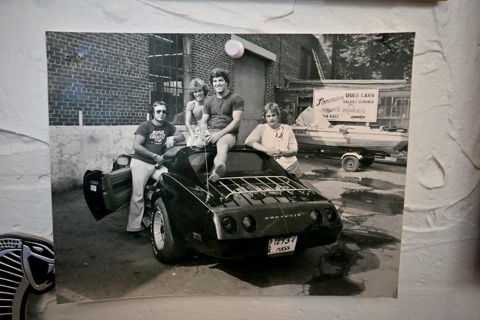 A 1979 photo of Tommie D. Simone, left, with friends Jay Massei, Bobby Dahlstrom and Jimmy Pappas in the car lot originally behind where Funky Murphy's is now on Shrewsbury Street.