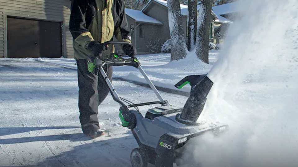 The Ego Power+56-volt snow blower is a compact snow blower that doesn't require gas or a cord to stay powered up.