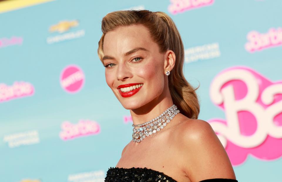 Margot Robbie at the "Barbie" premiere