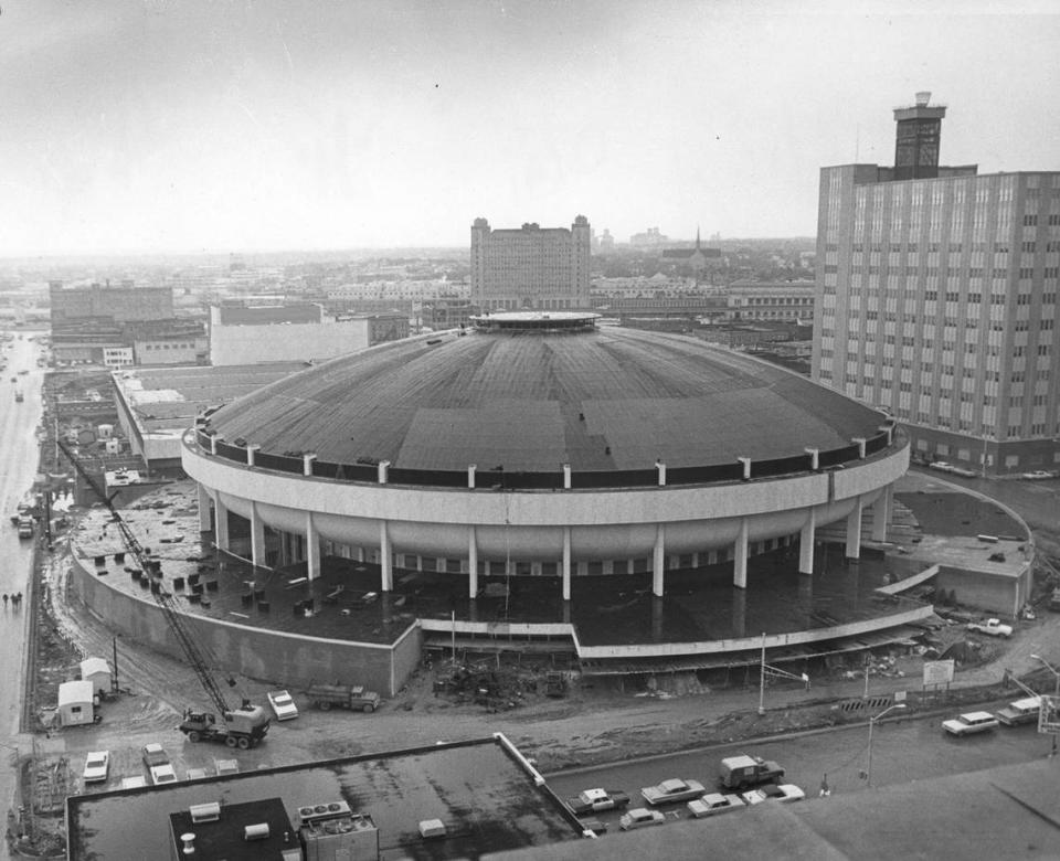 Jan. 14, 1968: The Tarrant County Convention Center under construction. The complex was built over a large section of what was once Hell’s Half Acre.