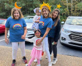 <p>The <em>Today</em> co-host wore a crown of sunshine for some <a href="https://people.com/parents/hoda-kotb-shares-photo-trick-or-treating-daughters-haley-hope/" rel="nofollow noopener" target="_blank" data-ylk="slk:early trick or treating;elm:context_link;itc:0;sec:content-canvas" class="link ">early trick or treating</a> with daughters Hope Catherine and Haley Joy. Kotb's mom Sami and sister Hala tagged along for the outing with celestial headbands of their own, with everyone sporting rainbow-emblazoned "Be Kind" shirts (definitely more "Treat" than "Trick!")</p>