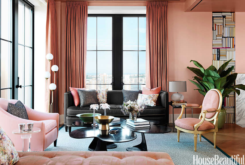 Salmon Pink Living Room