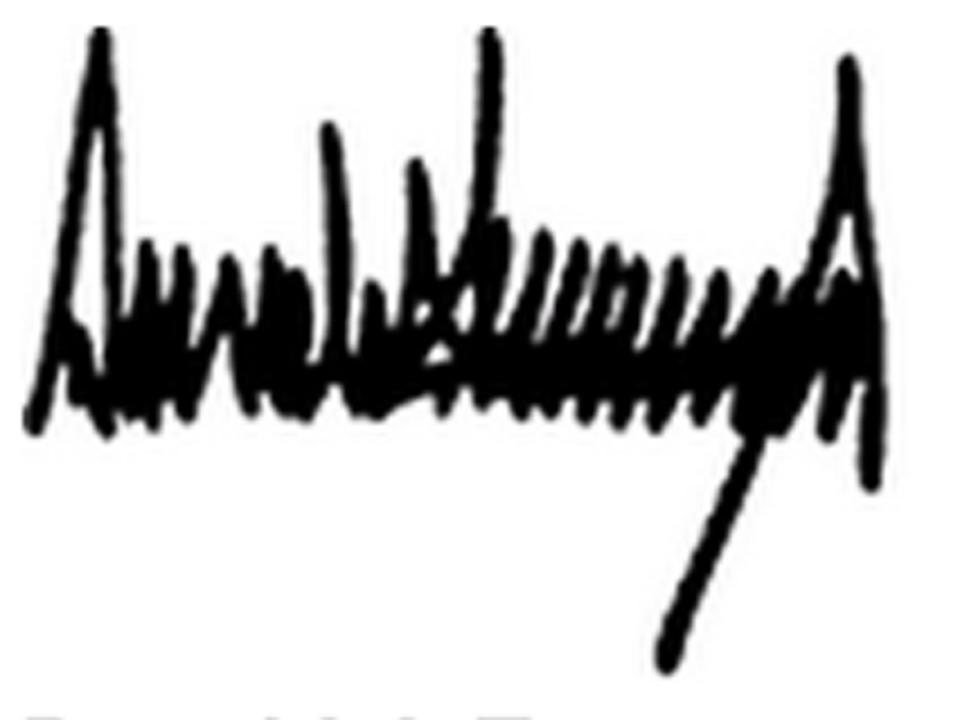 President Trump's signature