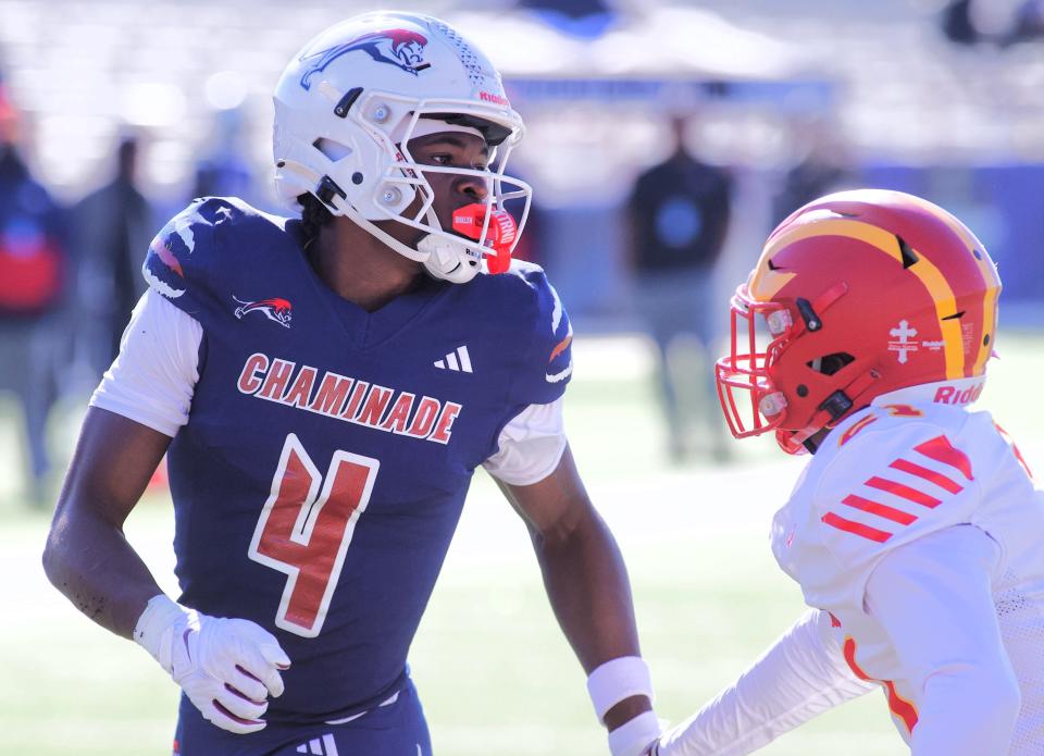 Chaminade Madonna wide receiver and five-star Ohio State recruit Jeremiah Smith competed in the FHSAA Class 1M state championship earlier this month.