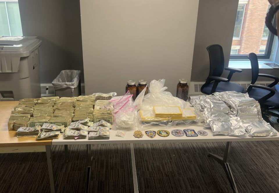 A safe inside one of the bedrooms held five brick-shaped packages – three of fentanyl and two of cocaine, prosecutors said. DEA New York Division
