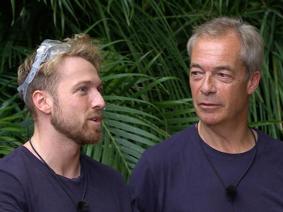 ‘I’m a Celebrity’ contestants Sam Thompson and Nigel Farage (ITV/Shutterstock)