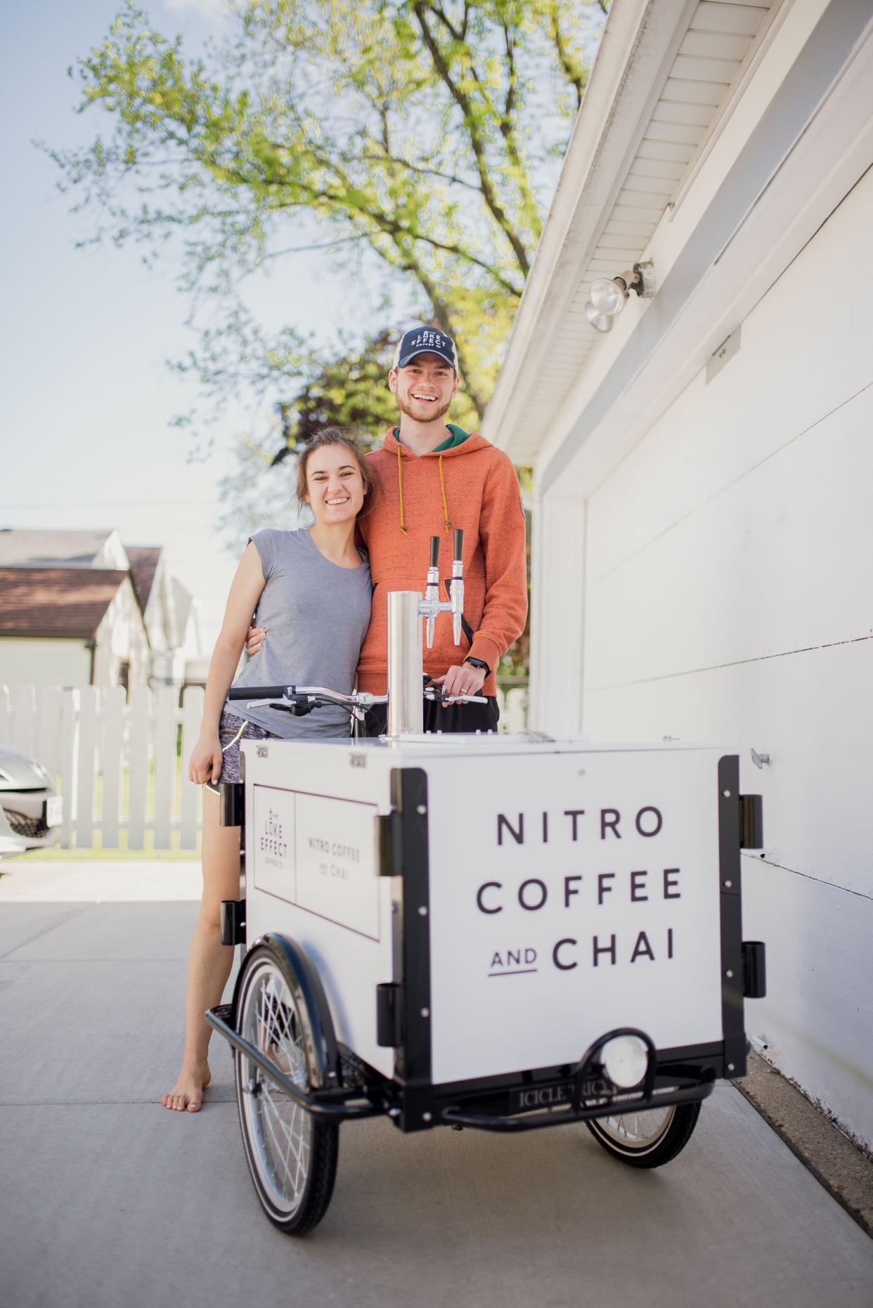 Collin Benz and his wife Samantha are opening their first brick-and-mortar location for Lake Effect Coffee Co. in West Allis in August 2023.