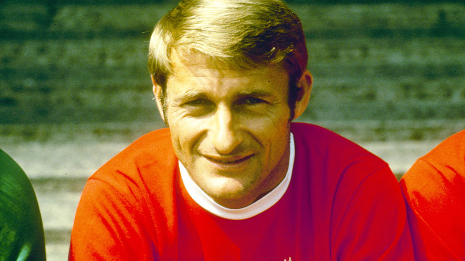 Roger Hunt, pictured here at an official Liverpool season photo-call in the late 1960s.