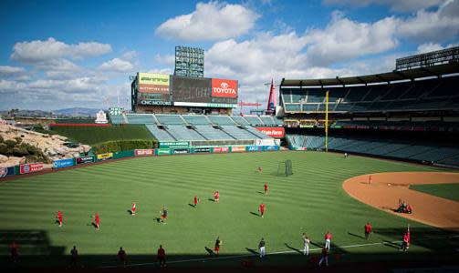 The Angels are making changes to the outfield wall at Angel Stadium that should lead to an increase in home runs. (Getty Images)