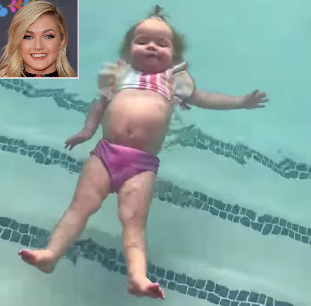Lindsay Arnold daughter Sage swimming