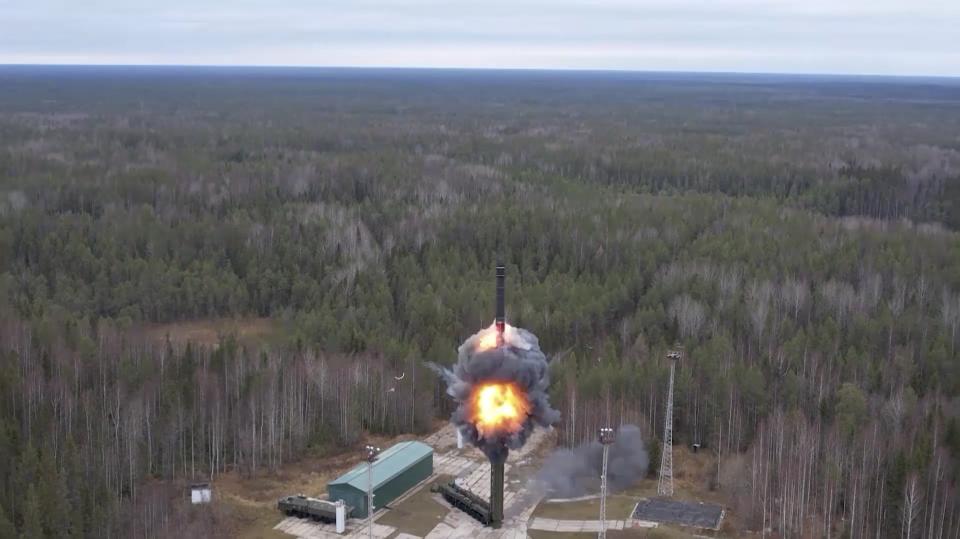 The Yars intercontinental ballistic missile holds nuclear warheads with 1 kiloton of explosive power (Russian Defence Ministry/Reuters)