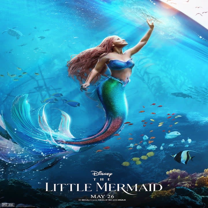 The poster for the live-action version of The Little Mermaid featuring Halle Bailey