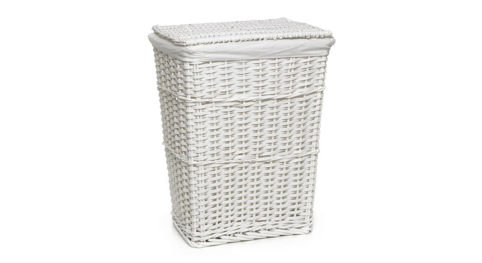 This white wooden basket 'is a perfect size', according to one review.