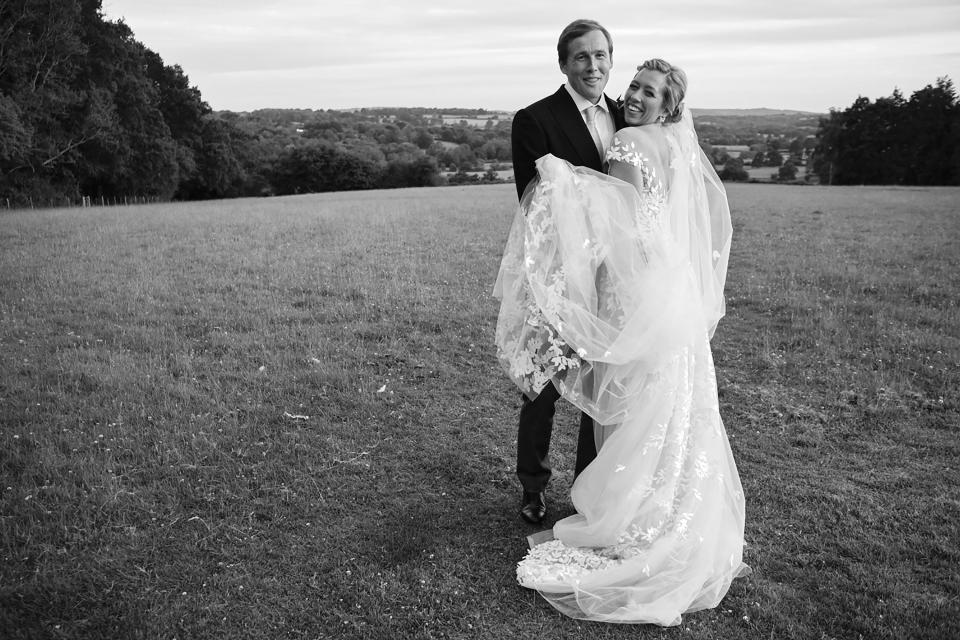 Jake and I playfully posed in the nearby field. We were so lucky with the weather—the previous week had been cold and wet in London!