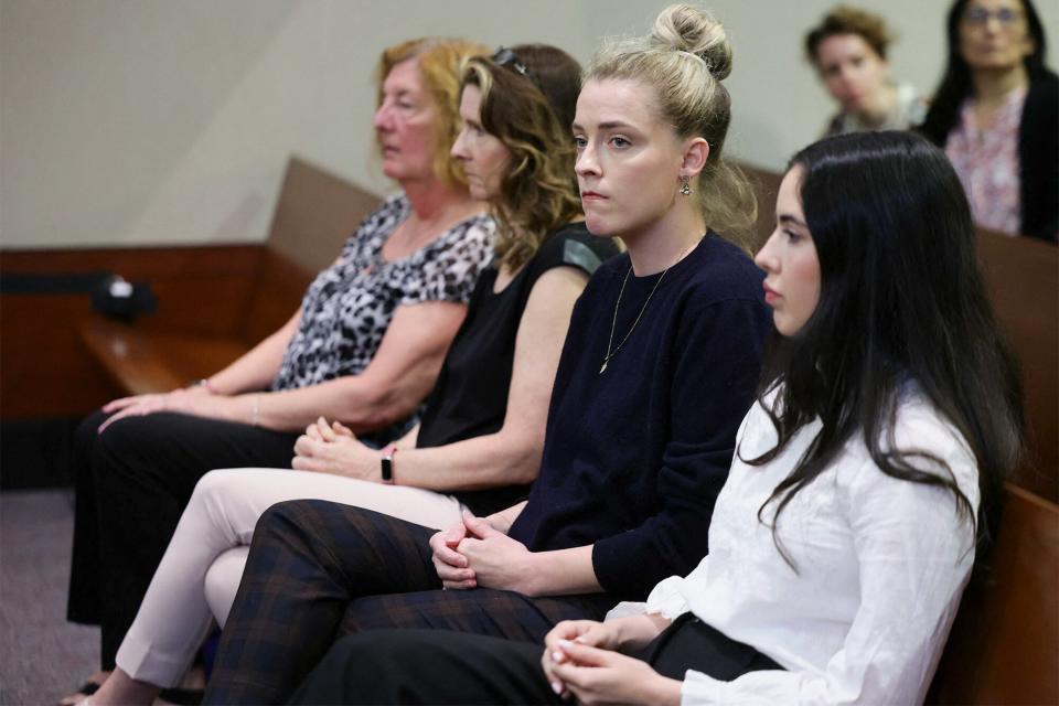 Whitney Heard, sister of actor Amber Heard, sits with other supporters of Heard in the front row of the courtroom just before the jury announced that they believe Amber Heard defamed ex-husband Johnny Depp while announcing split verdicts in favor of both her ex-husband Johnny Depp and Heard