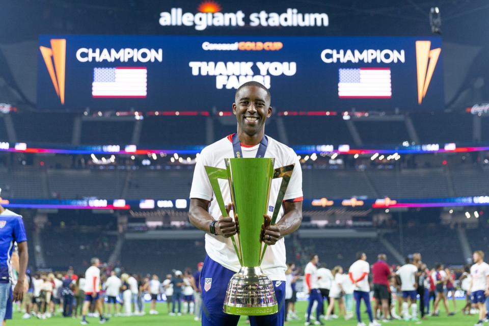 Former FSU graduate assistant athletics trainer and Georgia graduate Ron Shinault, here holding a trophy from the 2021 CONCACAF Gold Cup, is the head athletic trainer for the U.S. Men’s National Soccer Team (USMNT).