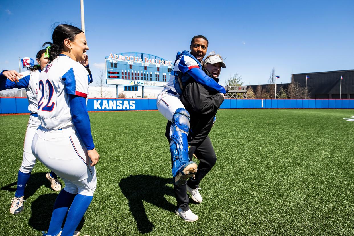 Kansas softball coach Jennifer McFalls has the Jayhawks in contention to make the NCAA tournament in 2024.