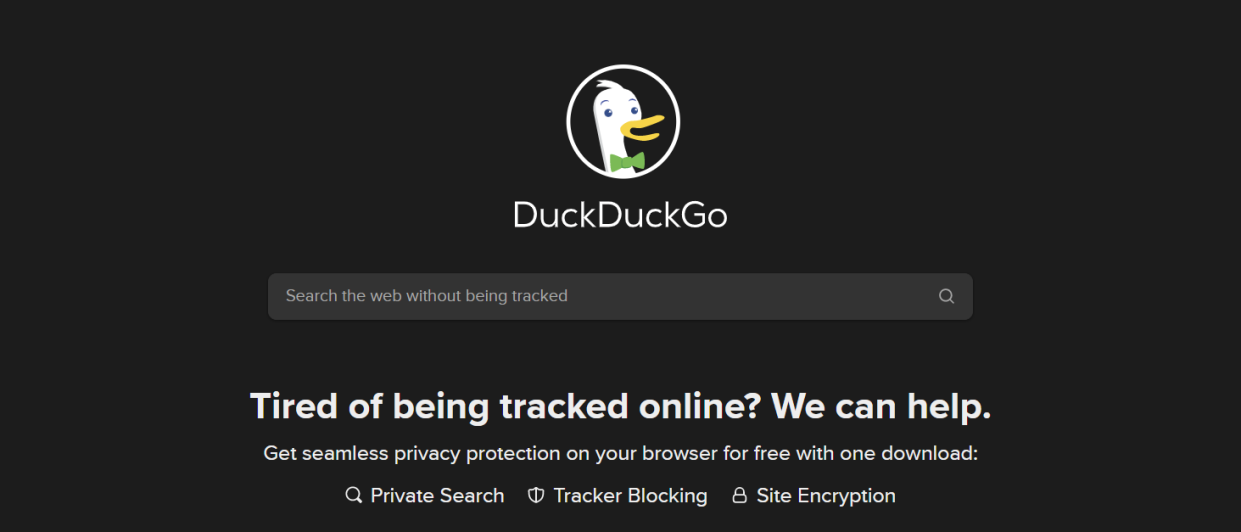  Website screenshot for DuckDuckGo 