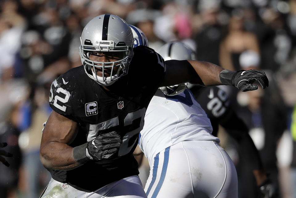 The Bears acquired Khalil Mack in a massive trade with the Raiders. (AP)