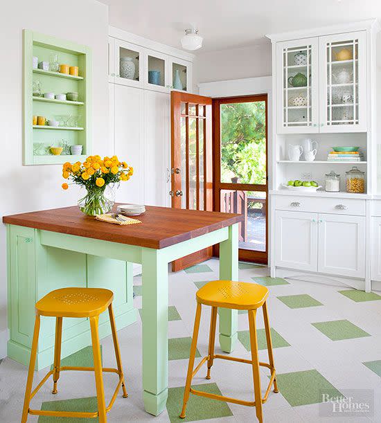 Orange Retro Kitchen Appliances with Modern Touch - Transitional