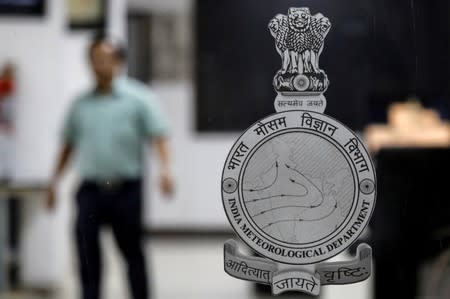 A logo of India Meteorological Department is pictured at its headquarters in New Delh