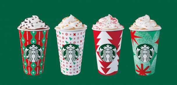 PHOTO: The holiday menu returns to Starbucks on Nov. 3 to celebrate the 25th anniversary of the red holiday cups. (Courtesy of Starbucks)