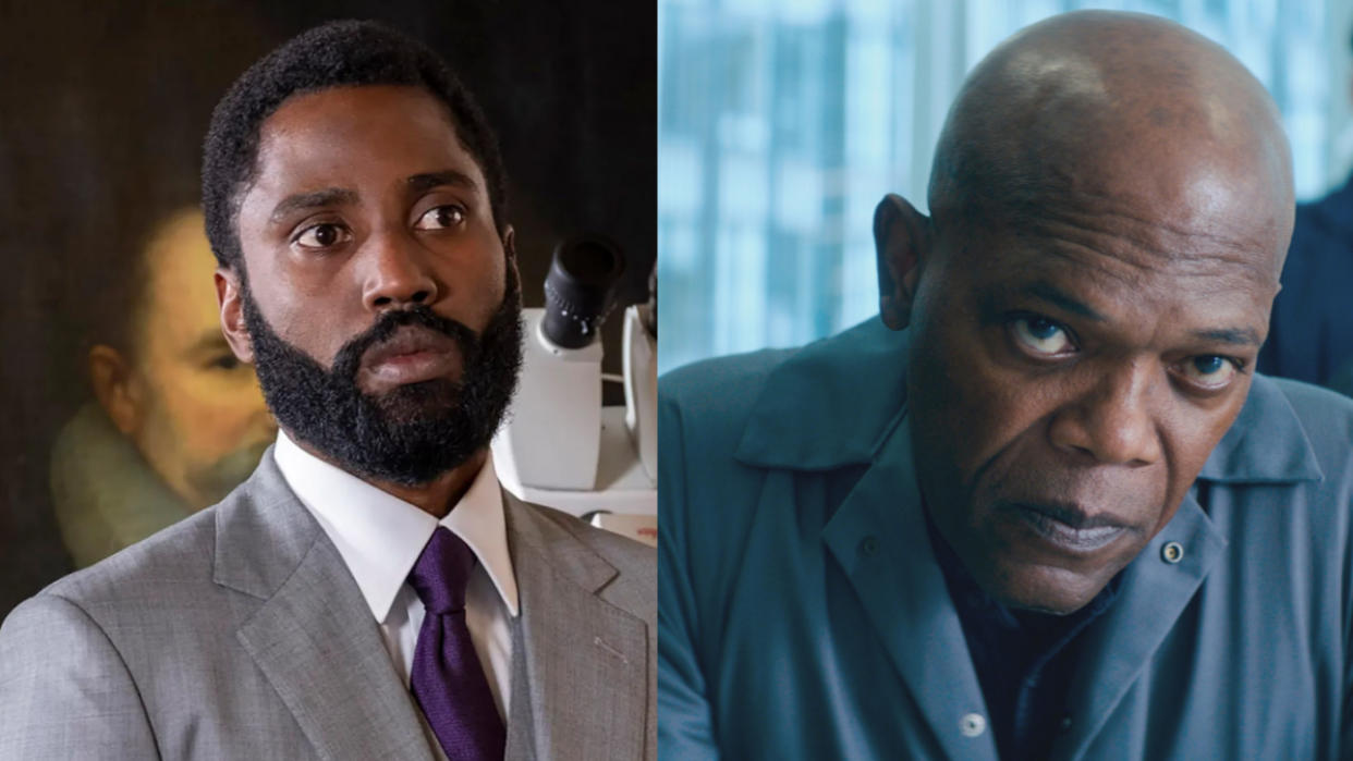  John David Washington in Tenet and Samuel . Jackson in The Hitman's Bodyguard 