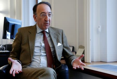 European Defence Agency (EDA) Chief Executive Jorge Domecq speaks during an interview with Reuters in Brussels, Belgium December 12, 2017. Picture taken December 12, 2017. REUTERS/Francois Lenoir/Files