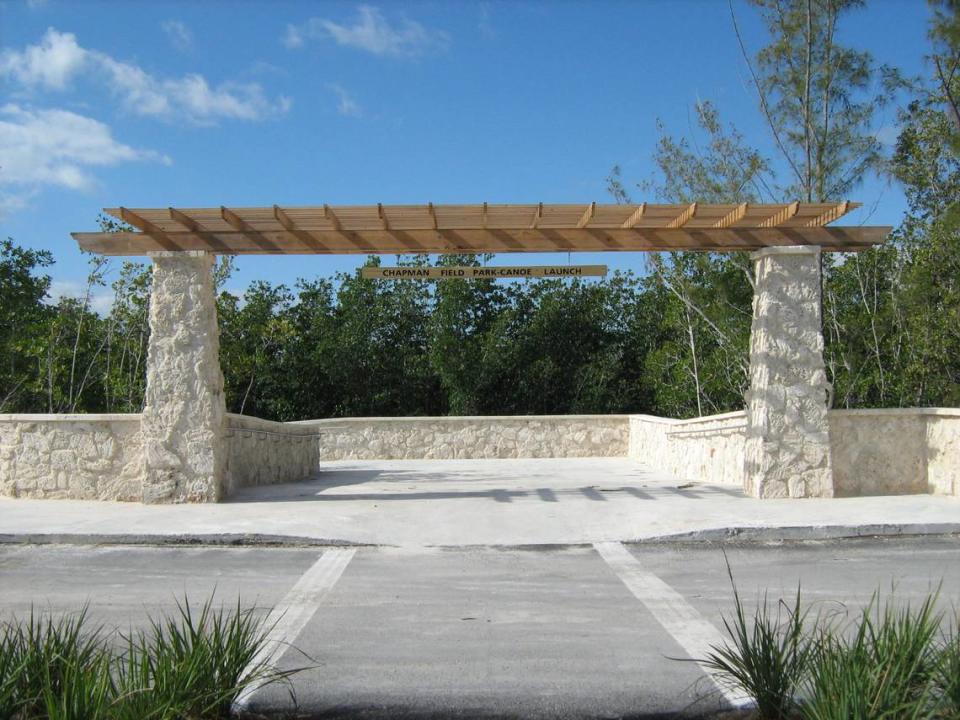 The entrance to a canoe launch built in recent years at Miami-Dade’s Chapman Field Park in Coral Gables.