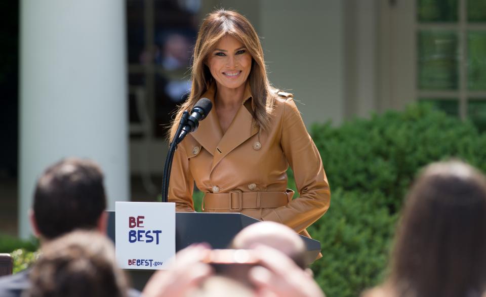 In a speech this afternoon First Lady Melania Trump unveiled her 'Be Best' platform aimed at addressing major issues facing children, including social media.