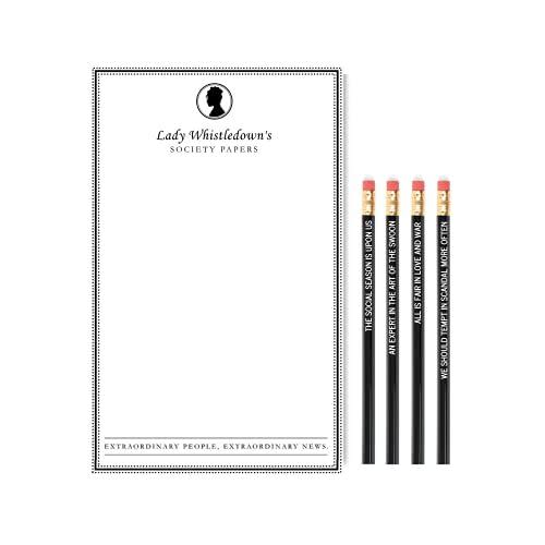 Lady Whistledown Notepad and Pencil Set