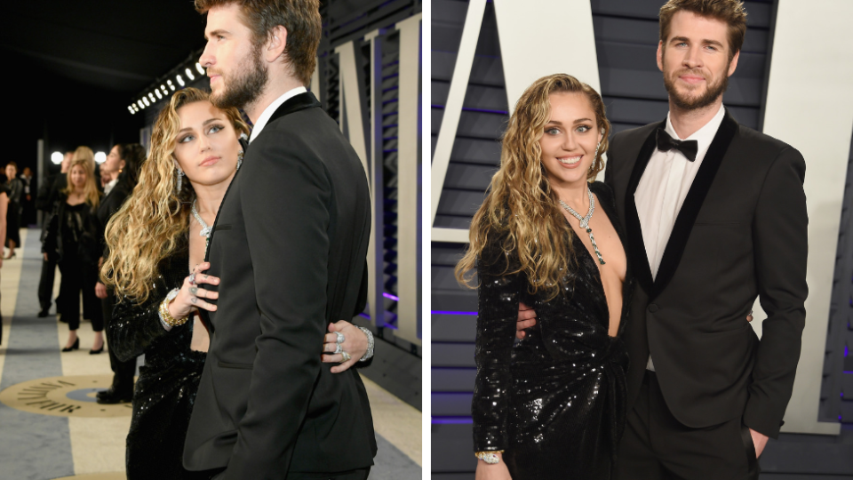 Miley Cyrus and Liam Hemsworth cosy up at Vanity Fair Oscars party