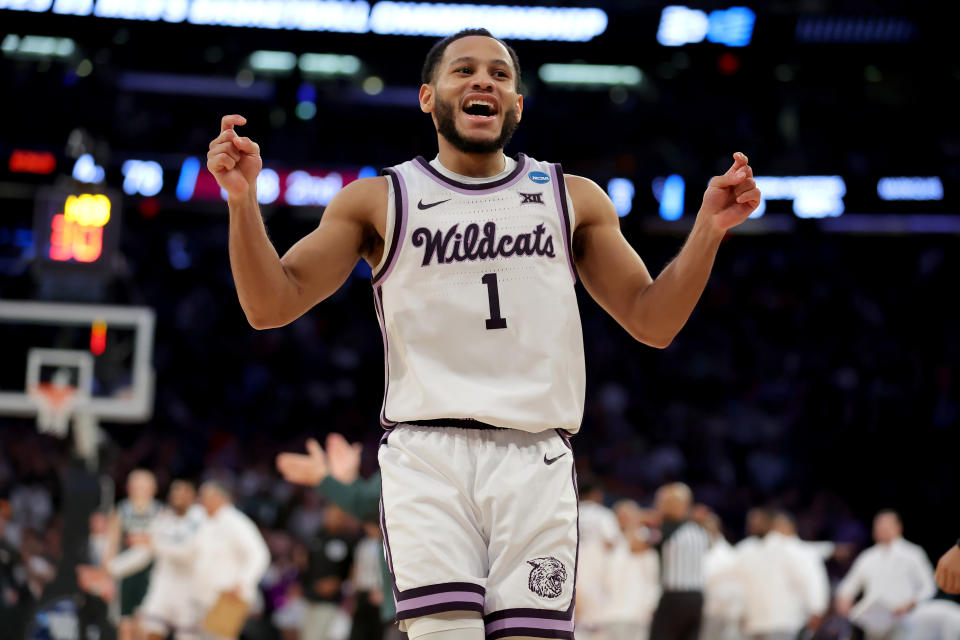 Kansas State Wildcats guard Markquis Nowell (1) and his team are one win from the Final Four. (Photo: Brad Penner-USA TODAY Sports