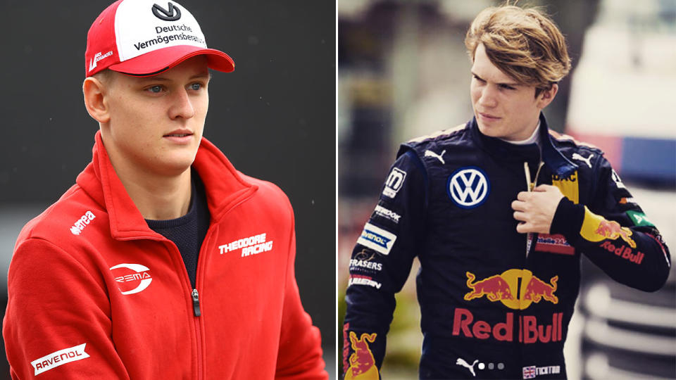Recent success by Mick Schumacher (L) has drawn the ire of title rival Dan Ticktum. Pic: Getty/Instagram