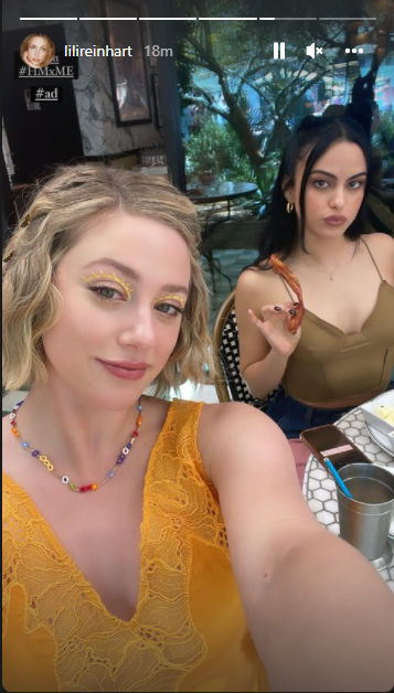 Lili Reinhart and Camila Mendes at Coachella on April 16, 2022.