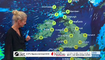 Ulrika Jonsson presented the weather on 'Good Morning Britain' (Credit: ITV)