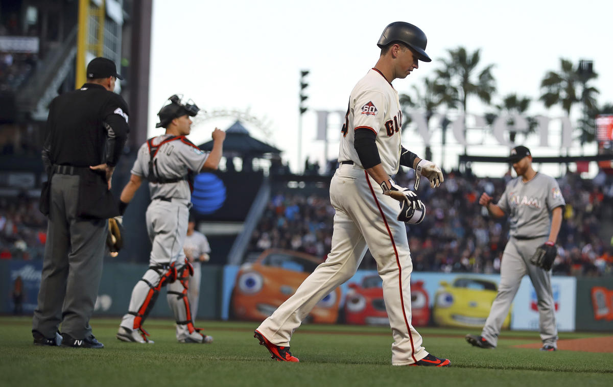 Giants beat Marlins after Miami's Straily, Mattingly tossed