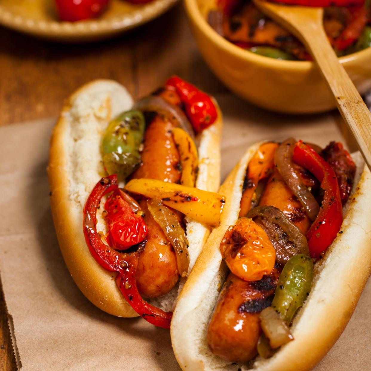 Grilled Peppers and Sausage