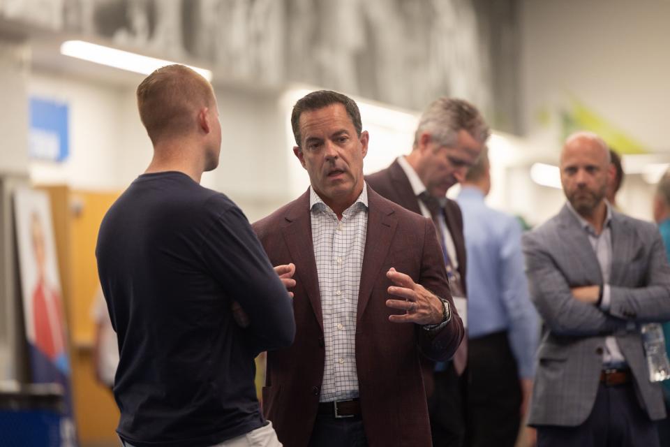 House Speaker Brad Wilson, R-Kaysville, speaks after the first Congressional District 2 debate at Woods Cross High School in Woods Cross on June 20, 2023. | Ryan Sun, Deseret News