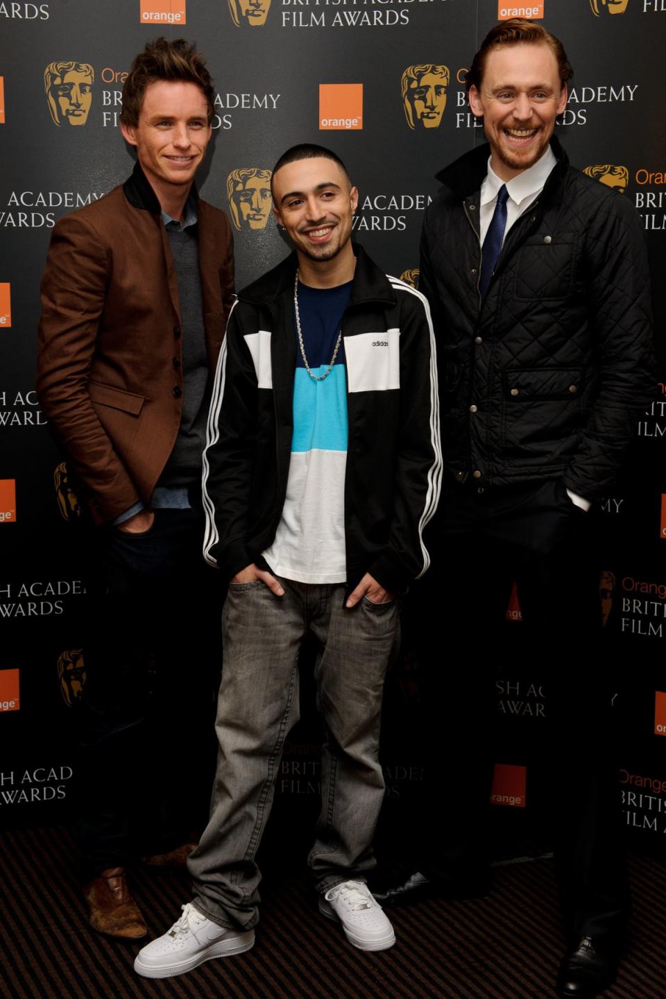 Rising star: Deacon with Eddie Redmayne and Tom Hiddleston at a Bafta event in 2012 (Getty)