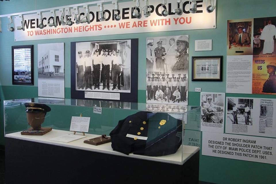 The interior of the Black Police Precinct and Courthouse Museum displays police memorabilia, artifacts, documents, videos, and first accounts of City of Miami’s black police officers during pre-Civil Rights eras of the 1940s, ’50s, and ’60s.